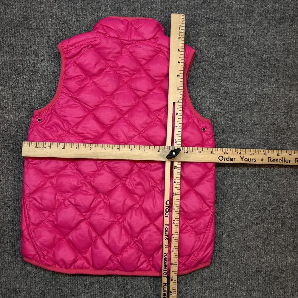 Ralph Lauren Vest Girls 6 Pink Quilted Puffer Down Full Zip Lined Winter